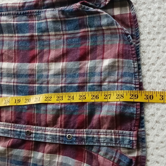90s Mossimo plaid striped long-sleeve button-up 90s shirt. Size -Medium - Picture 10 of 14